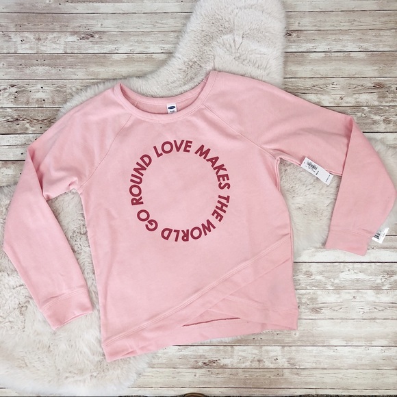 Old Navy Other - Old Navy Pink Love Goes Round Sweater Girls 14